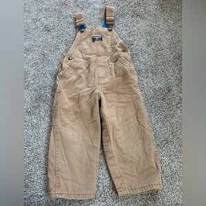 OshKosh B'gosh Kids Vestback Fleece Lined Snap Tan Overalls